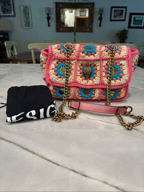 Kurt Geiger London Medium Kensington Crochet Convertible Crossbody NEW